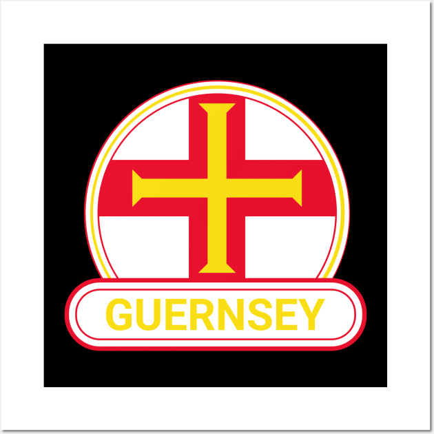 Guernsey Country Badge - Guernsey Flag Wall Art by Yesteeyear